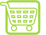 Icona Vendita, carrello verde